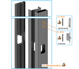 Set of aluminum post 50x60 and cover for lock part - 1850mm R7016