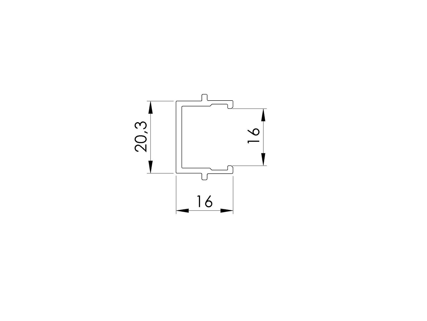 Narrow cover strip for post profiles and the U-adapter of the fencing system, 20 × 16 – 6 m – Anthracite RAL 7016