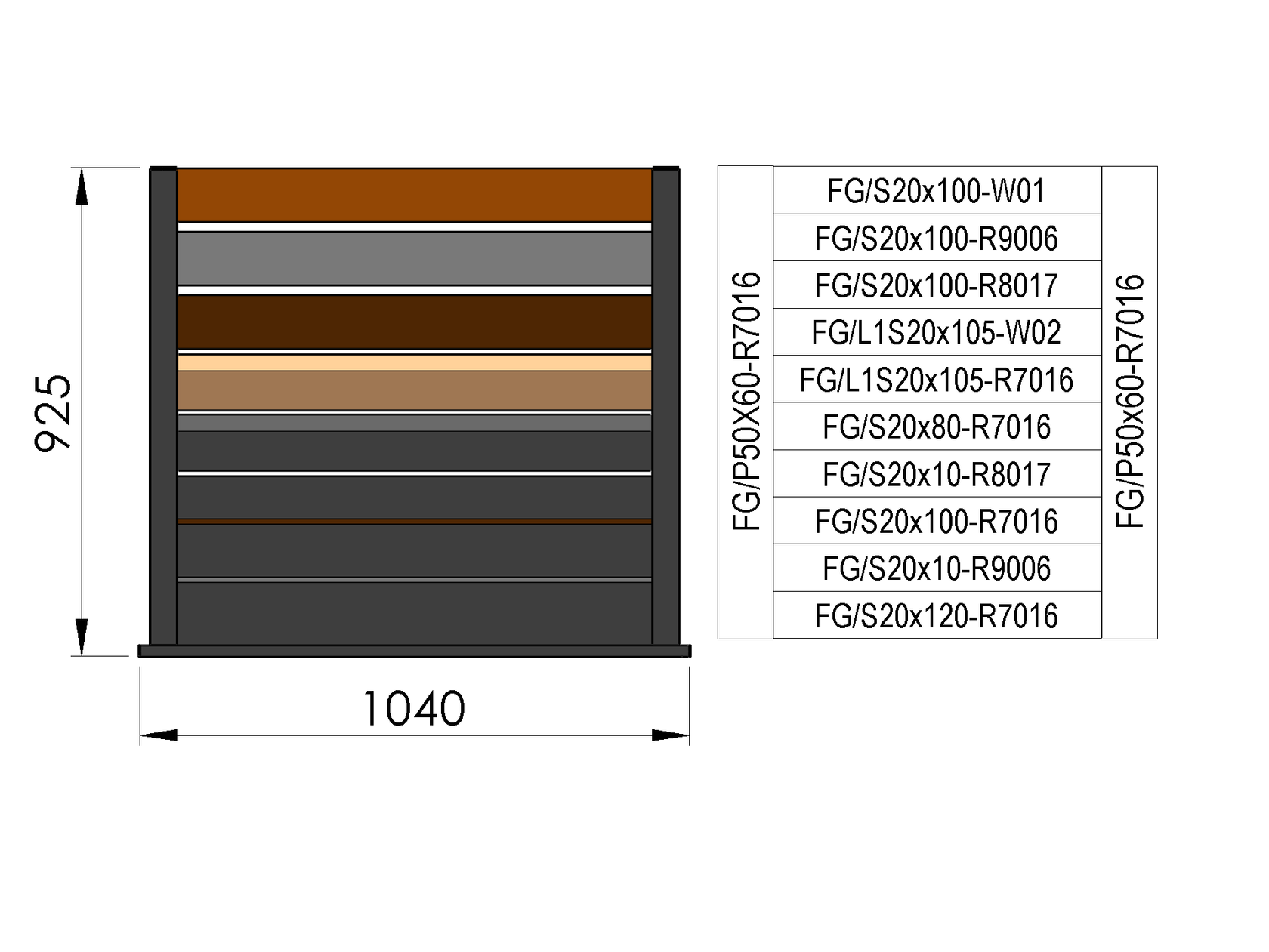 1x0,9m freestanding fence sample