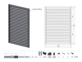 ALAntrac Horizontal Tilting System Set 2.3x1.6m with 1.5m ALAntrac Rhombus Infill 20x105, in ALAntrac Frame 50x60