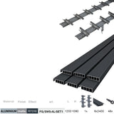 Set Anthracite Aluminum Horizontal Tilting System 1.09m with AL 1.2m Anthracite Infill 20x95mm