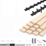 Set sistema basculante orizzontale in alluminio nero 1,09 m con riempimento in legno di pino da 1,2 m 19x95