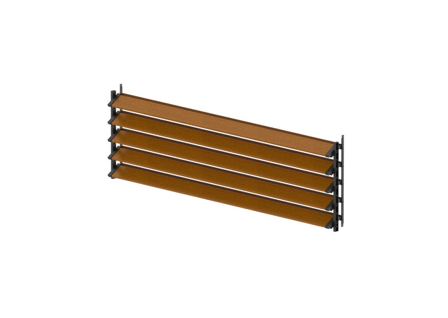 Set Black Plastic Horizontal Tilting System 0.44 m with 1.5 m AL Wood Decor Golden Oak Infill 20x95