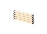 Set sistema inclinabile orizzontale in plastica nera 0,44 m con riempimento in legno di pino 1,2 m 19x95