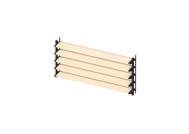Set sistema inclinabile orizzontale in plastica nera 0,44 m con riempimento in legno di pino 1,2 m 19x95