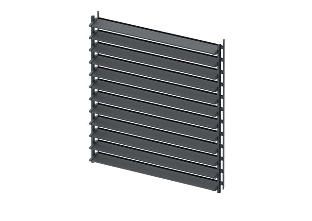 Set Sistema basculante orizzontale in acciaio zincato antracite 1,07 m con riempimento in alluminio antracite 1,2 m 20x9