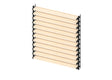 Set sistema basculante orizzontale in acciaio zincato nero 1,07 m nero con riempimento in legno di pino da 1,2 m 19x95