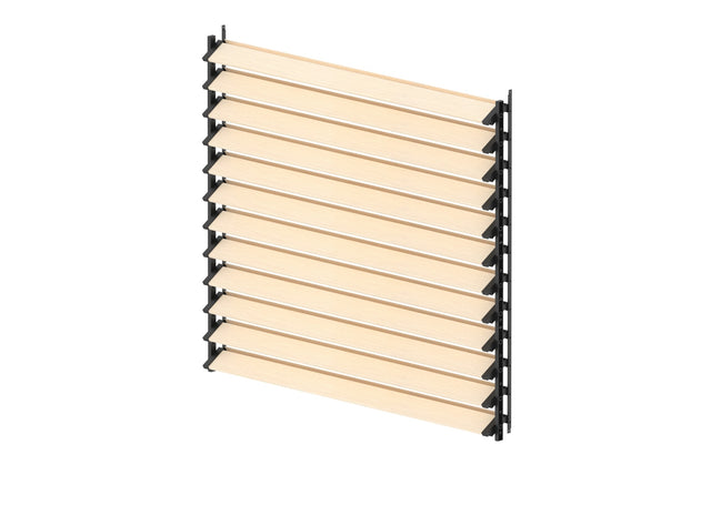 Set sistema basculante orizzontale in acciaio zincato nero 1,07 m nero con riempimento in legno di pino da 1,2 m 19x95