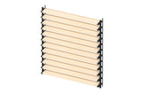 Set sistema basculante orizzontale in alluminio nero 1,09 m con riempimento in legno di pino da 1,2 m 19x95