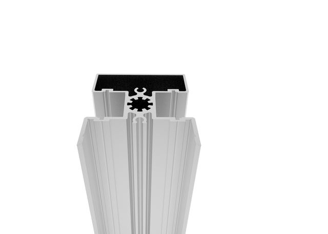 Aluminum Fence Post 50 × 60 mm – 6 m – Natural - for 20 mm wide infills
