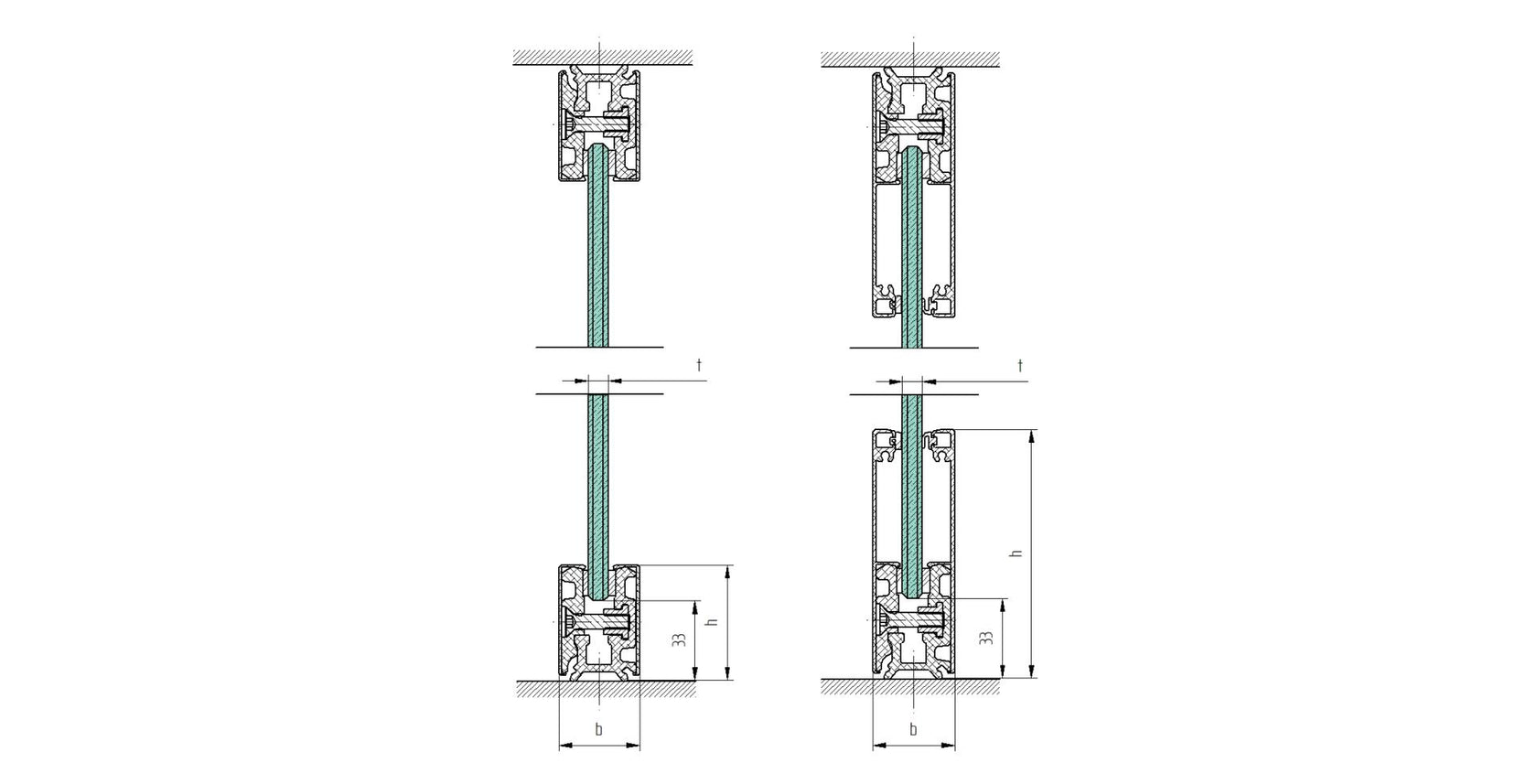 The complete set of  aluminum profile elox-inox
