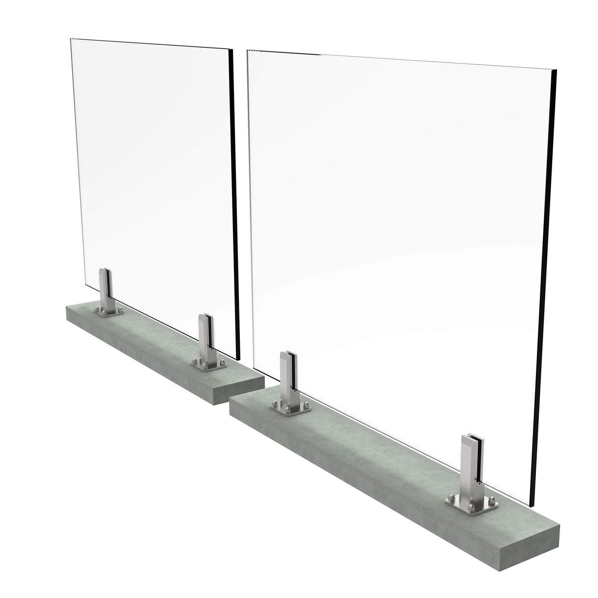 Frameless glass juliette balcony spigot