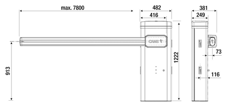Electronic 24V bolt with encoder