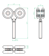 Gate roller track Zn, profile 42x54mm