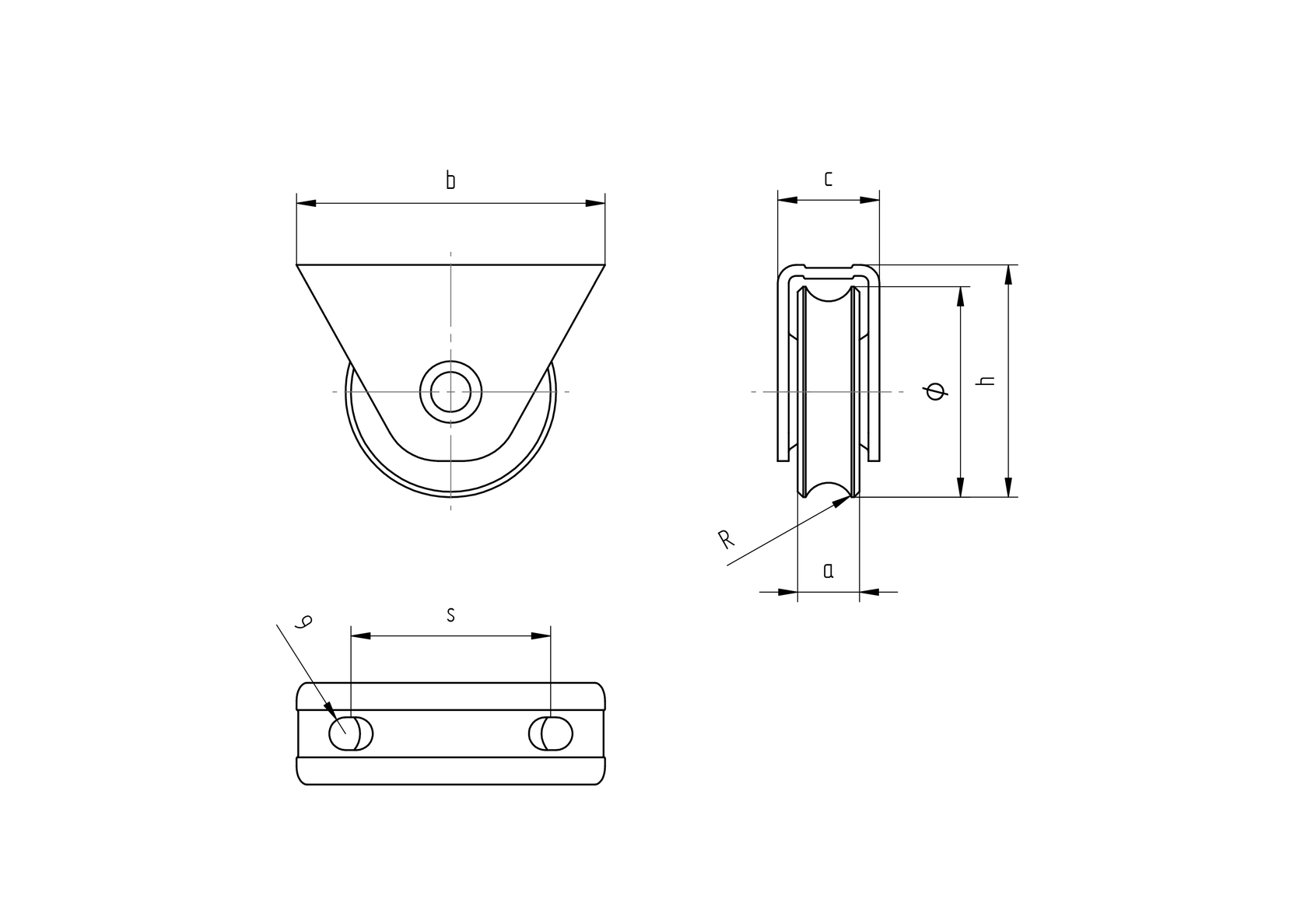 Pulley wheel - set -U, D60