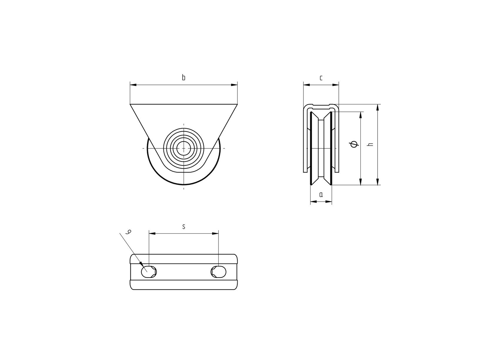 Pulley wheel - set -V, D80