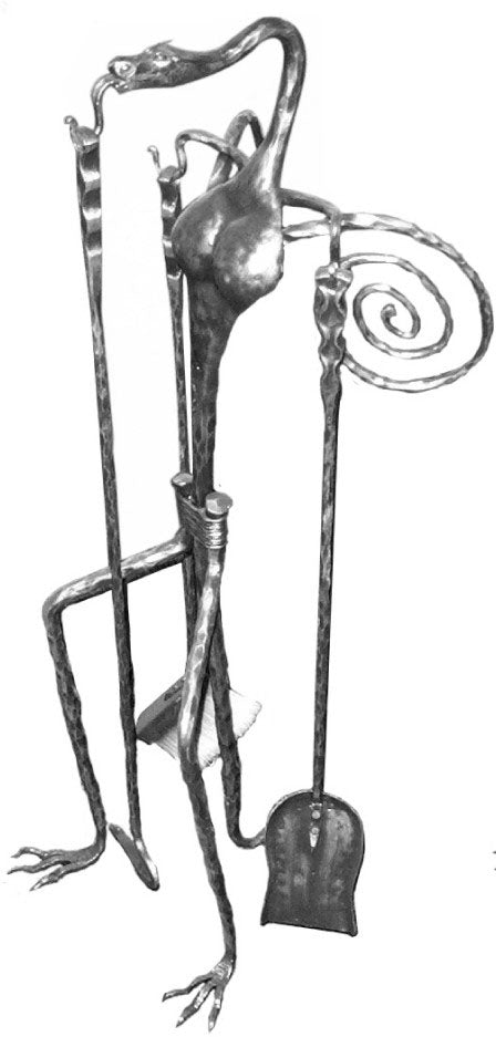 Kozubová súprava-DRAČICA h1000mm, Fe, warnish