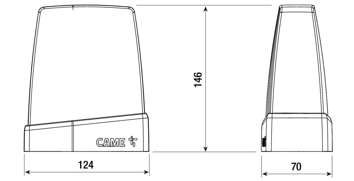 RGB LED warning beacon with built-in antenna, CXN bus, adjustable color