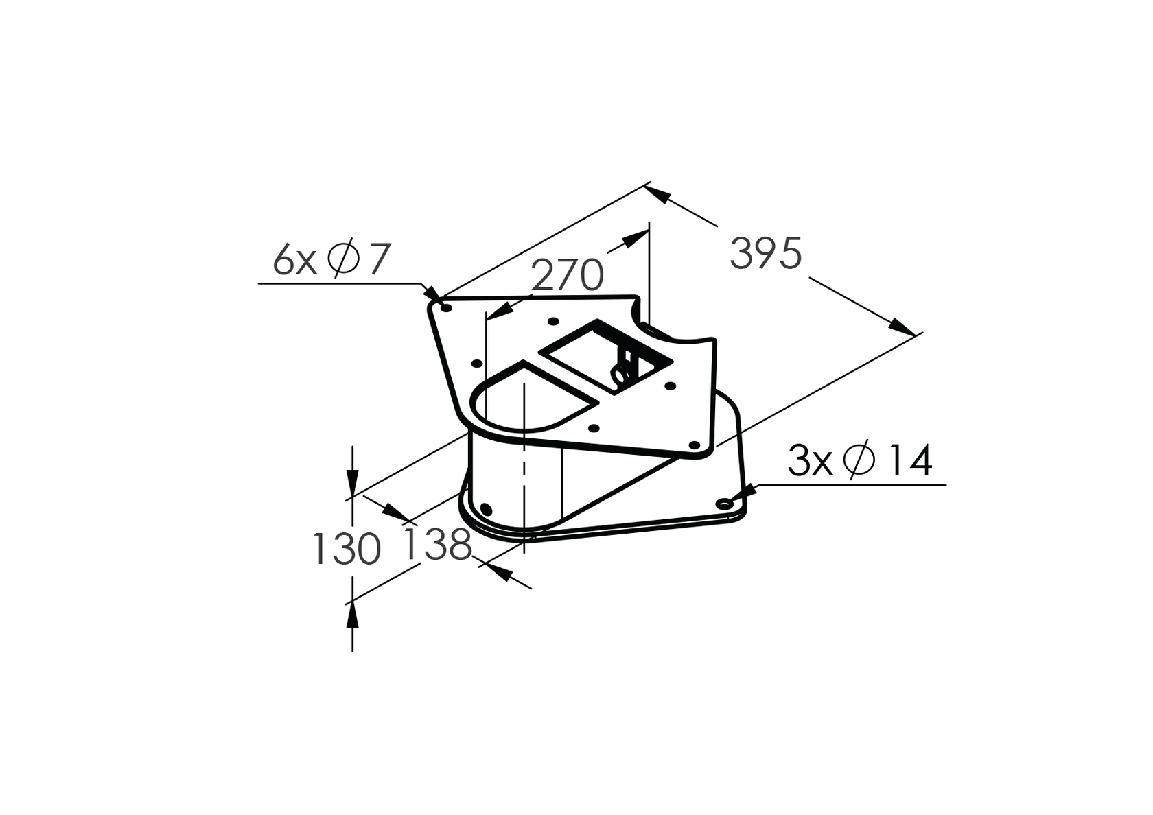 Staircase SEGMENT NS270 element 130x314x395mm