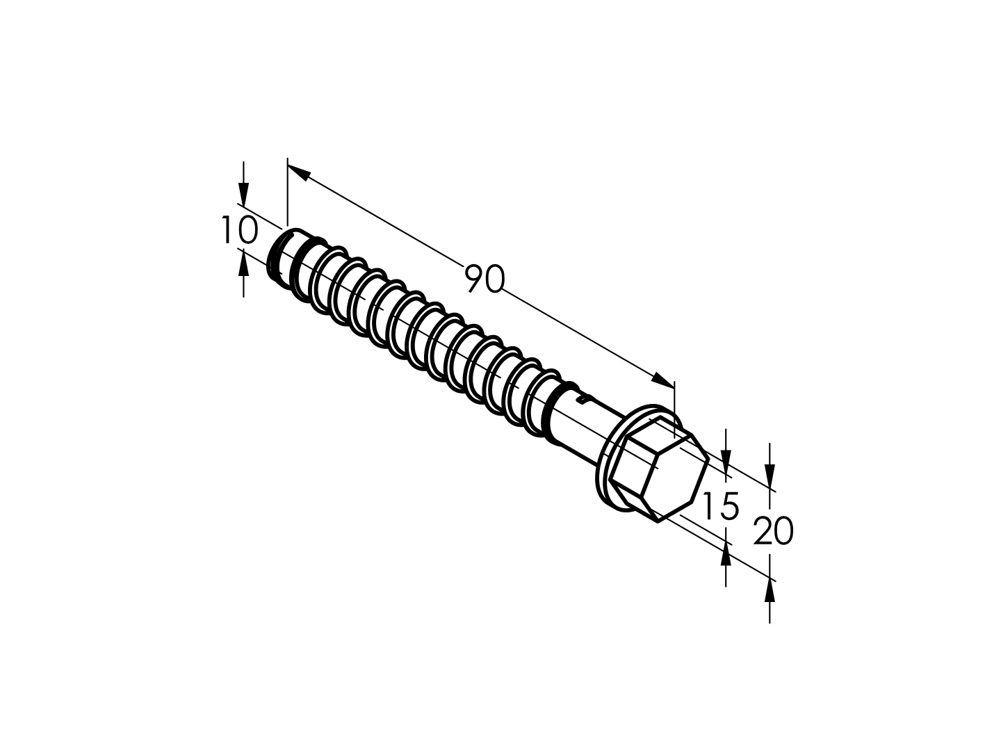 Skrutka do betónu Zn, 10x90mm