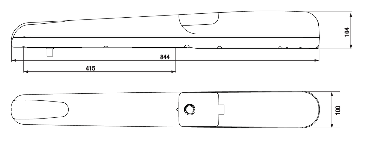 Key drive for double-leaf gate, set with photocells