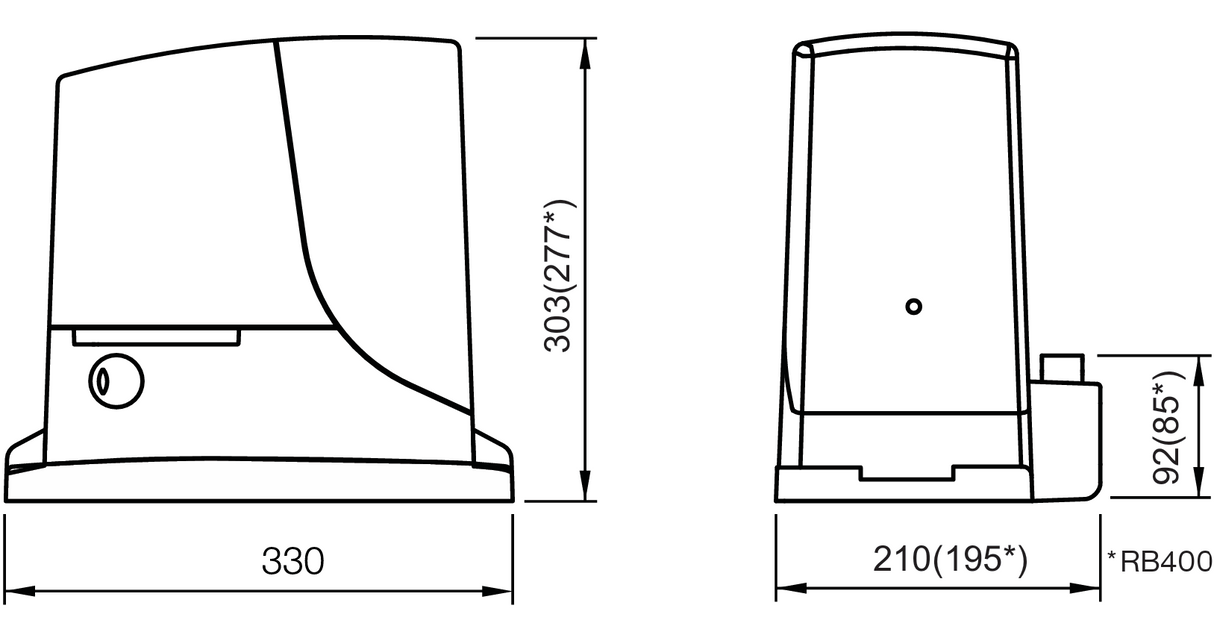 NICE drive for sliding gates with electronics max 400kg