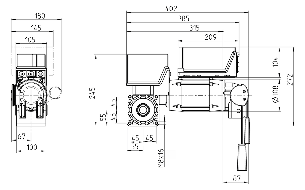 Aut. propulsion for garage door industrial