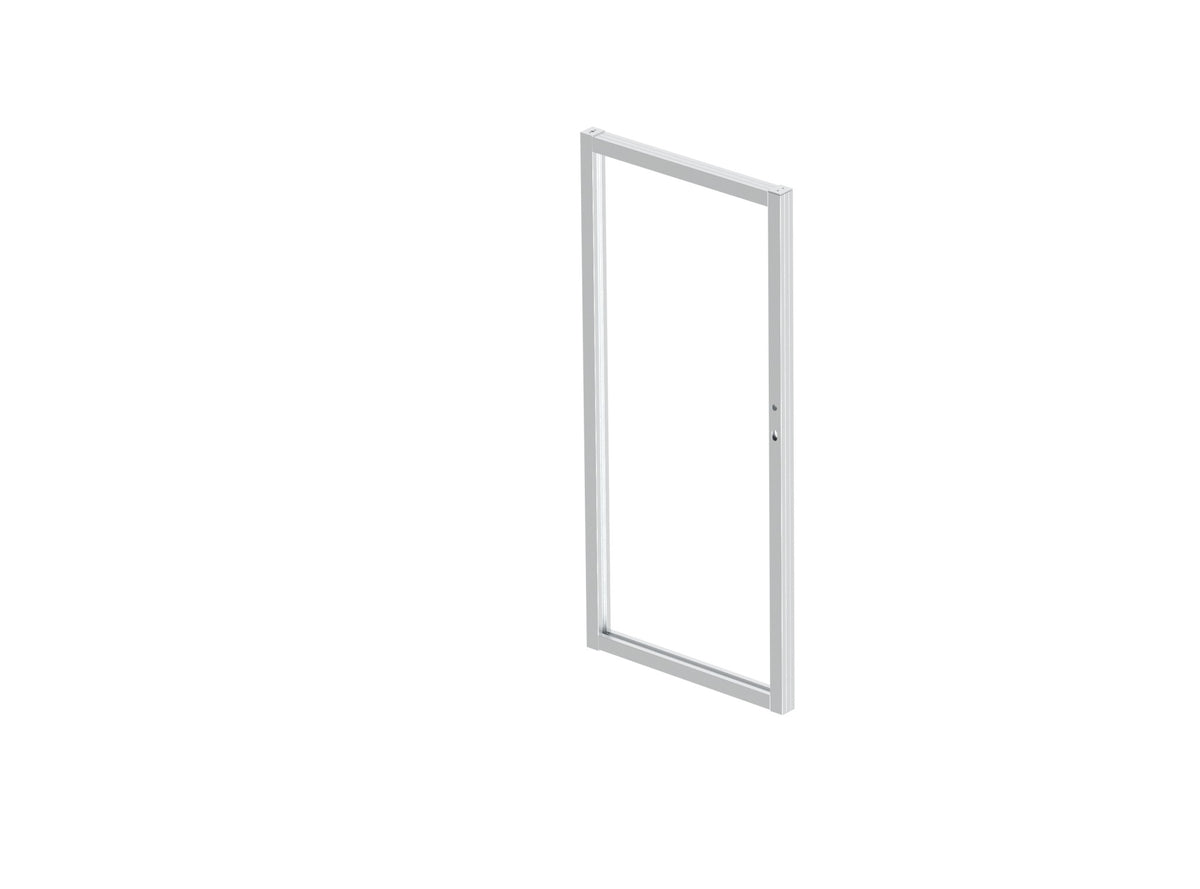 Aluminium single swing gate frame, non-welded - Natural - SET