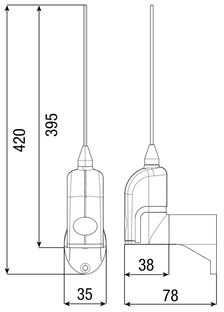 CAME antenna 433.9 MHz coaxial cable 5m