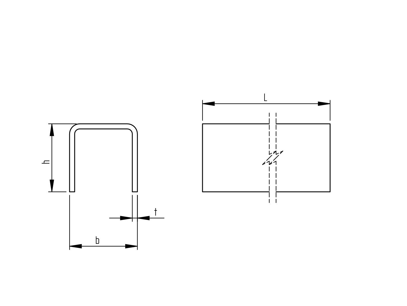 U-profile steel 40x40x3mm L6m