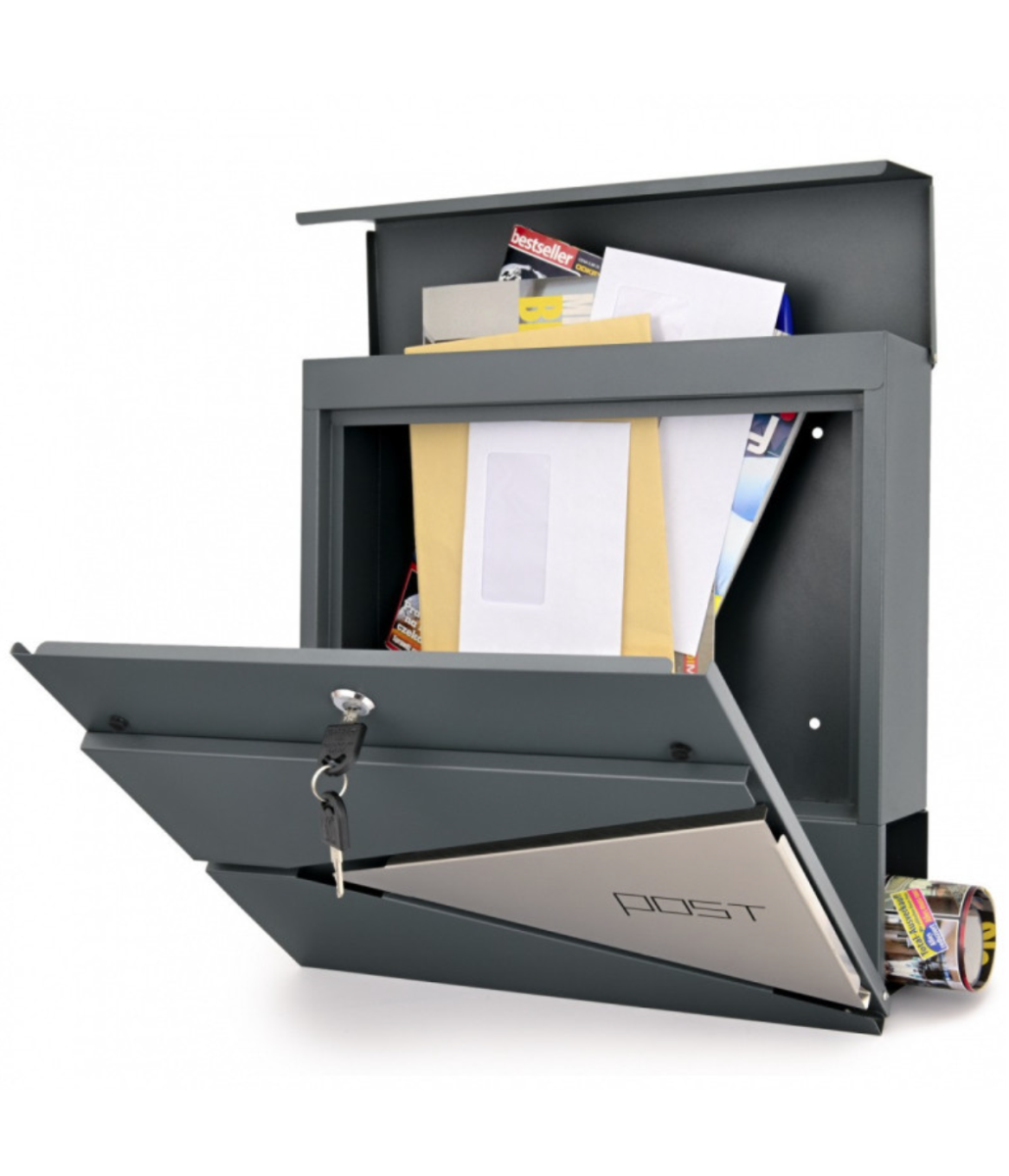 Mailbox, Zn + stainless steel, 370x370x100mm