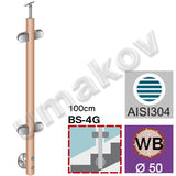 Beech pole D50m AISI304+BEECH, D42,4/4xModel22/H10