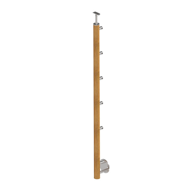 Oak pole D50mm, 5xd12mm, h=100cm, BK - stairs