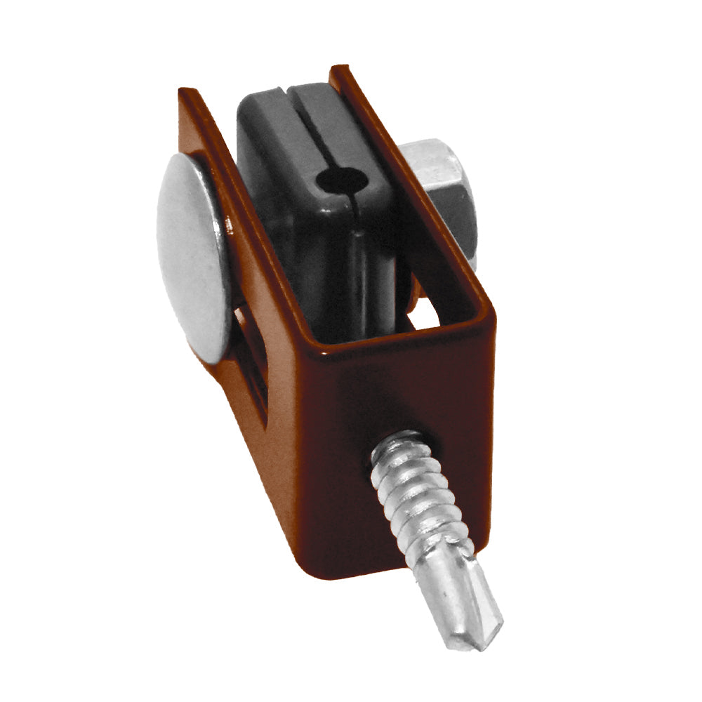 Príchytka zváraného panela "U" ZnPVC hnedá