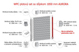 WPC fence set with 1850mm post AURORA brown