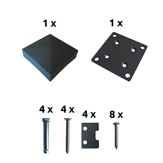Base plate Al with accessory. anthracite AL 130x130mm