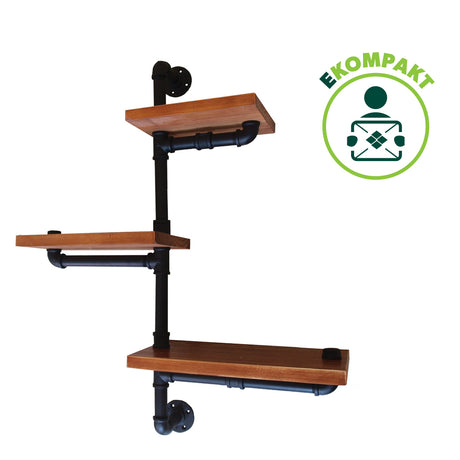 Wall shelf - TETRIS redbrown - 014