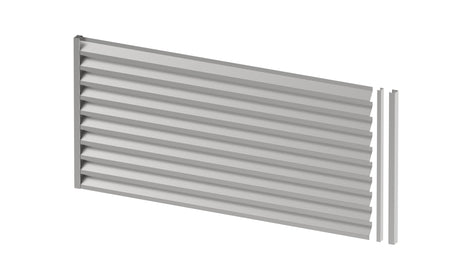Recinzione in acciaio zincato 1x2m con riempimento a lamelle in acciaio zincato 40,5x105, Natural