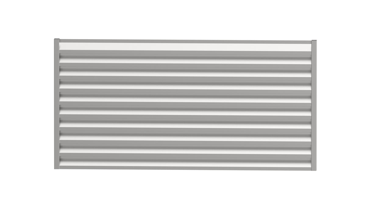 Galvanized steel fence 1x2m with galvanized steel louver infill 40.5x105, Natural