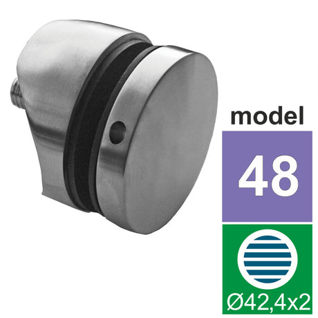 Glass holder model 48 AISI304, D42,4x2/D70/H10/T8-