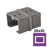 Glass clamp - end cap AISI 316,60x40mm