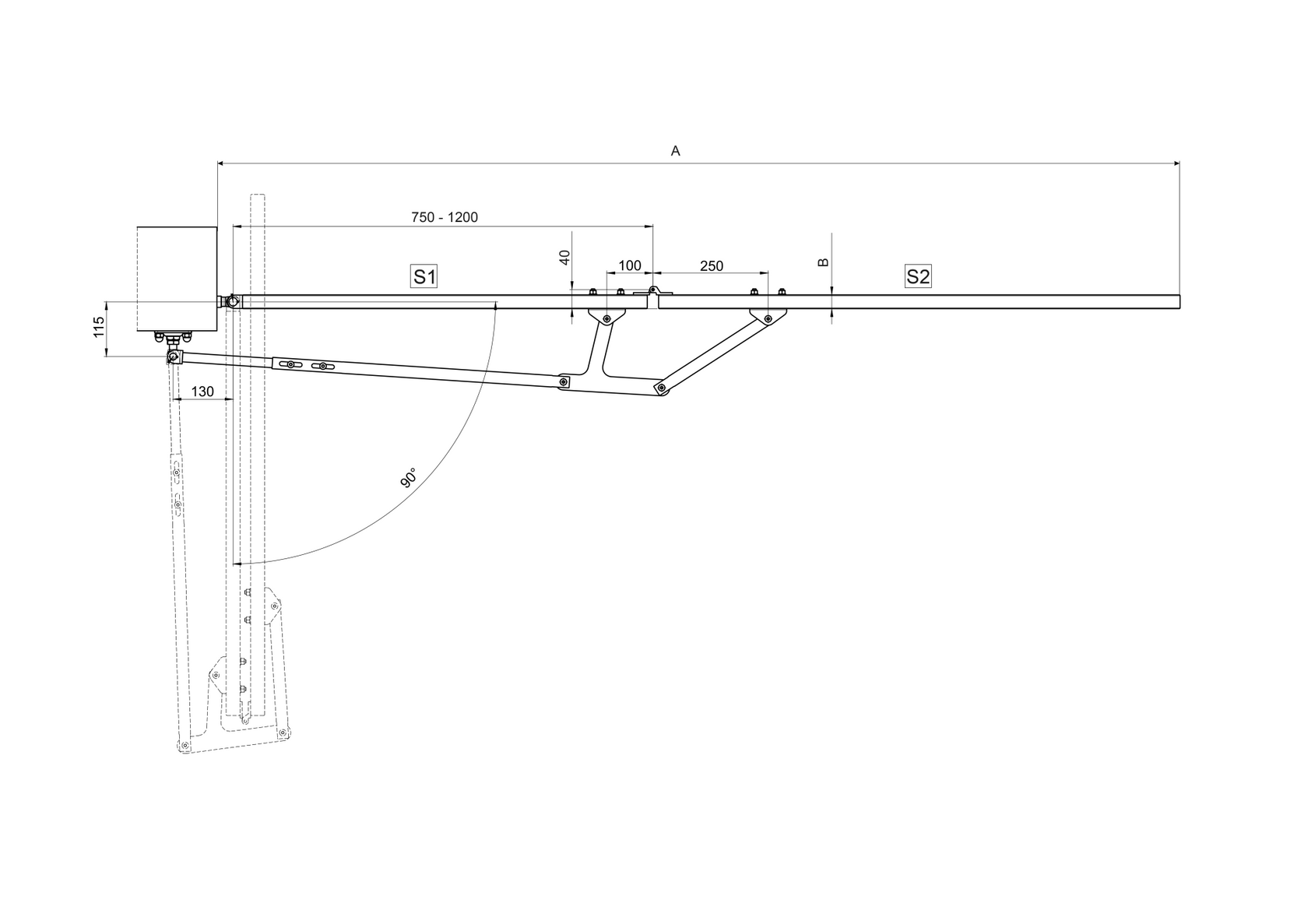 Folding mechanism for swing gates