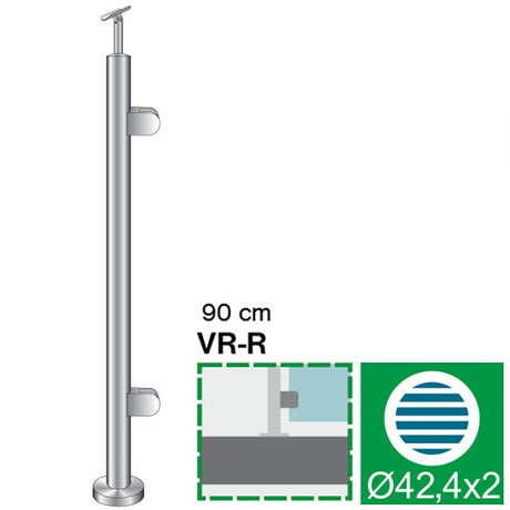 Stainless steel pole, VK-straight, right AISI304,