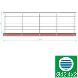 Stainless railing, AISI304, 6000x1000mm, BR