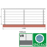 Stainless railing, AISI304, 3000x1000mm