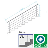 Railing AISI304-polished, VR STAIRS AISI304, D42,4