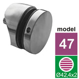 Tube glass adapter model 47 AISI316, D42,4x2/D50/H