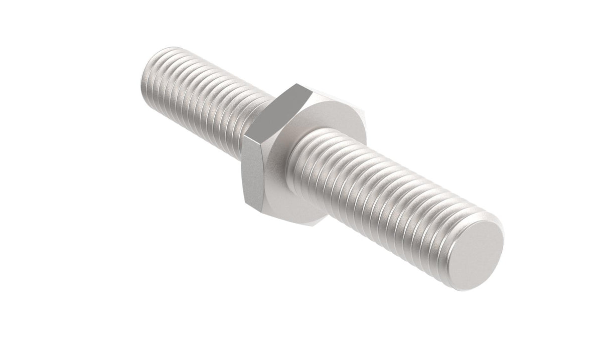 Dual stainless steel threaded rod, AISI316 M10/M10