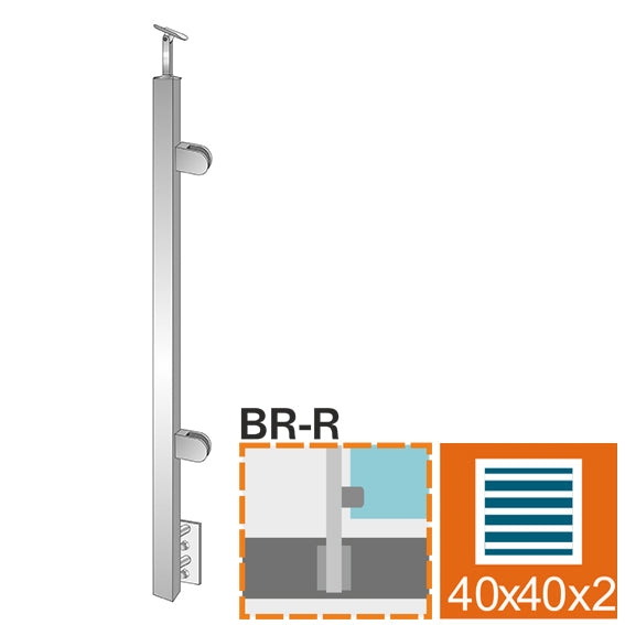 Stainless steel pole JP, BK-straight, right AISI30