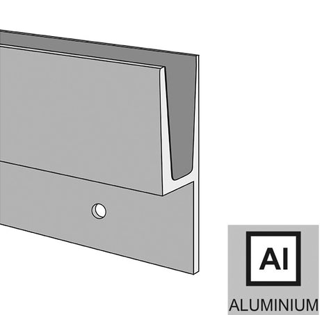 Aluminium profile for glass railing -side mounting